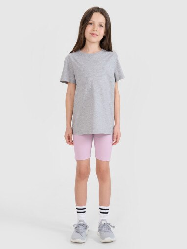 Dziewczęcy t-shirt basic 4F 4FJWSS25TTSHF2177 - szary