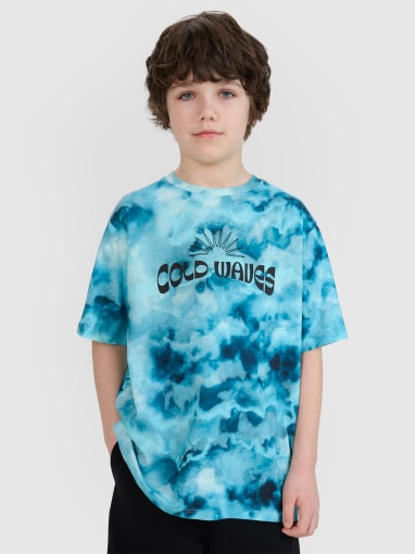 4F JUNIOR Chłopięcy tshirt z nadrukiem 4F 4FJWSS25TTSHM1916  multikolor Multikolor