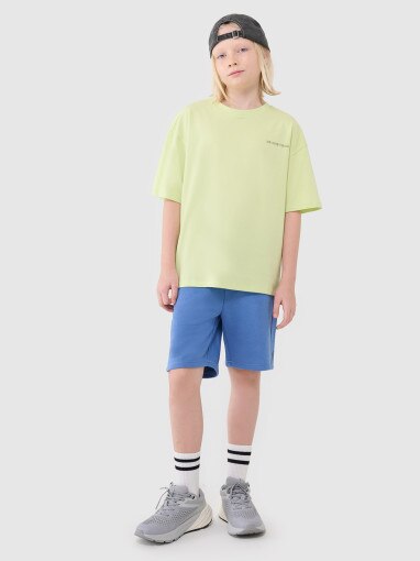 Chłopięcy t-shirt oversize 4F 4FJWSS25TTSHM2184 - zielony