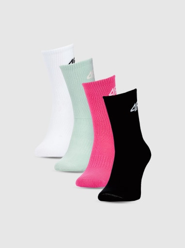 4F JUNIOR Dziewczęce skarpetki za kostkę (4pack) 4F 4FJWSS25USOCF432  multikolor Multikolor