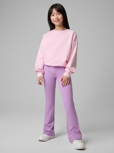  4F JUNIOR Dziewczęce legginsy 4F 4FJWSS26TTIGF275  fioletowe Fioletowy