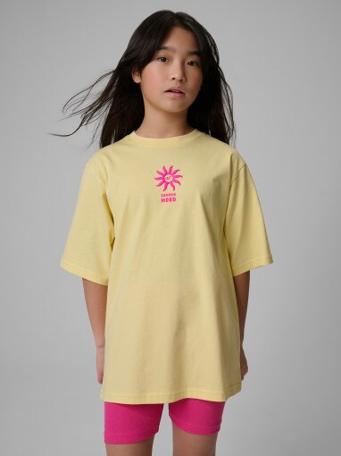 Obrazek dla: 4F JUNIOR Dziewczęcy tshirt z nadrukiem 4F 4FJWSS26TTSHF2940  żółty Żółty