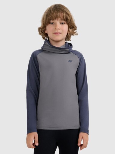  4F JUNIOR Chłopięca bielizna termiczna (góra) 4F 4FJRAW25UBRUM114  szara Szary