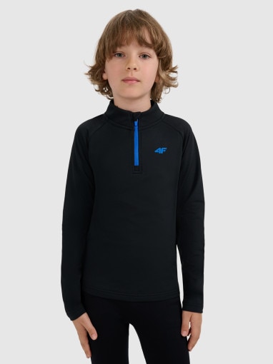  4F JUNIOR Chłopięca bielizna termiczna (góra) 4F 4FJRAW25UBRUM119  czarna Czarny