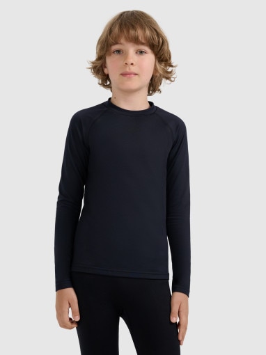  4F JUNIOR Chłopięca bielizna termiczna (góra) 4F 4FJRAW25UBRUM122  czarna Czarny