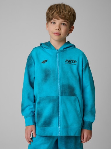  4F JUNIOR Chłopięca bluza rozpinana z kapturem 4F 4FJRSS26TSWSM2906  niebieska Niebieski