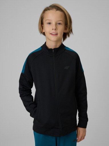 Chłopięca bluza treningowa 4F 4FJRSS26TFSWM0991 - czarna