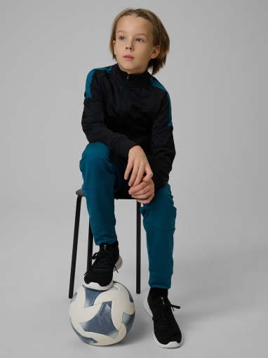 4F JUNIOR Chłopięca bluza treningowa 4F 4FJRSS26TFSWM0991 czarna Czarny