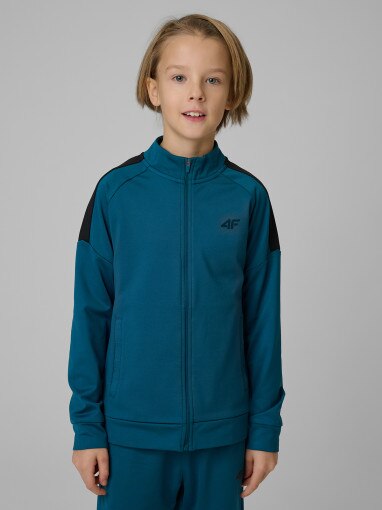 4F JUNIOR Chłopięca bluza treningowa 4F 4FJRSS26TFSWM0991 niebieska Niebieski