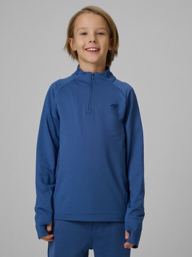 4F JUNIOR Chłopięca bluza treningowa 4F 4FJWSS26TFSWM689 granatowa Granatowy