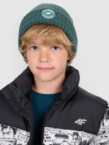 4F JUNIOR Chłopięca czapka 4F 4FJWAW25ACAPM658  zielona Zielony
