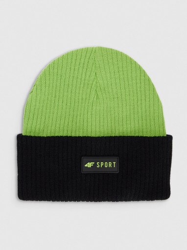  4F JUNIOR Chłopięca czapka zimowa 4F 4FJRAW25ACAPM0812  zielona Zielony