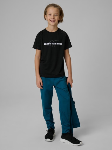 4F JUNIOR Chłopięca koszulka treningowa 4F 4FJRSS26TFTSM2391 czarna Czarny