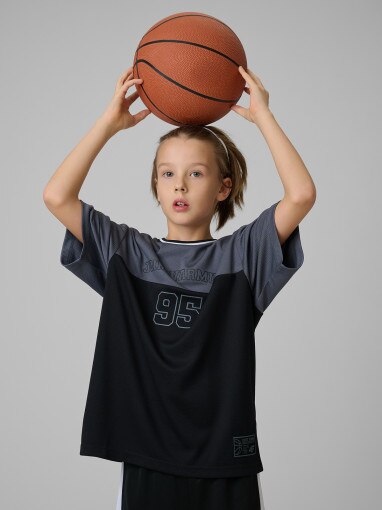 4F JUNIOR Chłopięca koszulka treningowa 4F 4FJRSS26TFTSM2392 czarna Czarny