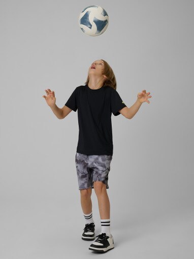 Chłopięca koszulka treningowa 4F 4FJWSS26TFTSM1966 - czarna