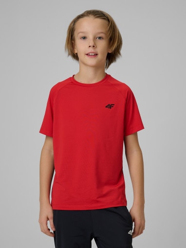 Chłopięca koszulka treningowa 4F 4FJWSS26TFTSM1971 - czerwona