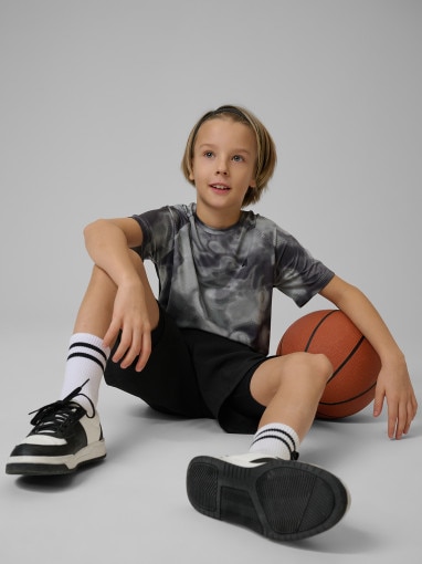  4F JUNIOR Chłopięca koszulka treningowa 4F 4FJWSS26TFTSM1971  szara Szary