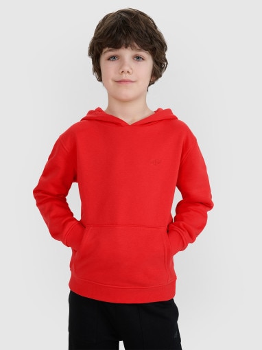 4F JUNIOR Chłopięce bluza dresowa nierozpinana bez kaptura 4F 4FJRAW24TSWSM1833 pomarańczowa Pomarańczowy