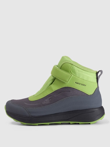 4F JUNIOR Chłopięce buty zimowe śniegowce 4F 4FJRAW25FSBSM034 czarne Zielony