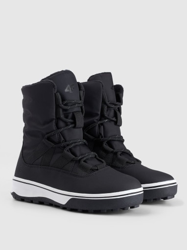 Chłopięce buty zimowe śniegowce 4F 4FJRAW25FSBSM035 - czarne