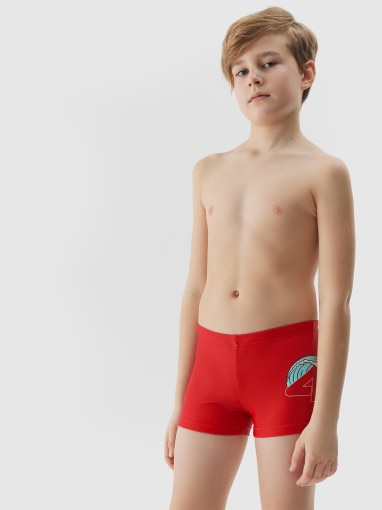 4F JUNIOR Chłopięce kąpielówki 4F 4FJWSS25USWTM036  czerwone  Czerwony