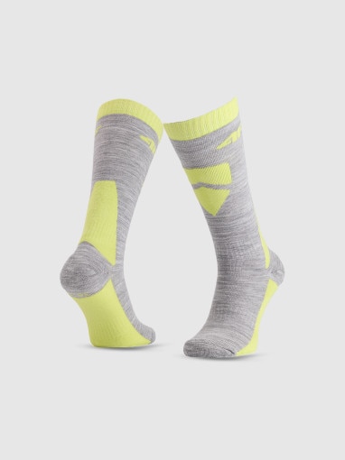 4F JUNIOR Chłopięce skarpetki narciarskie 4F 4FJWAW25UFSOM224 szare Szary