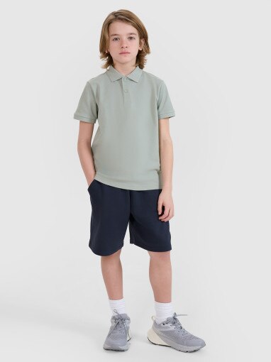 4F JUNIOR Chłopięce spodenki dresowe 4F 4FJWMM00TSHOM629  granatowe Granatowy