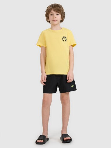 4F JUNIOR Chłopięce spodenki plażowe 4F 4FJRMM00UBDSM110  czarne Czarny