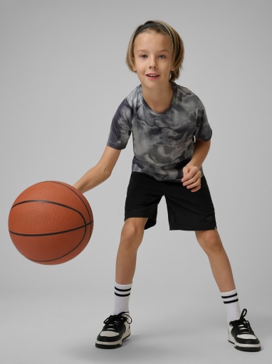 4F JUNIOR Chłopięce spodenki treningowe 4F 44FJRSS26TFSHM1751 czarne Czarny