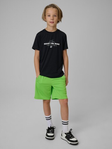 4F JUNIOR Chłopięce spodenki treningowe 4F 4FJRSS26TFSHM1693 zielone Zielony