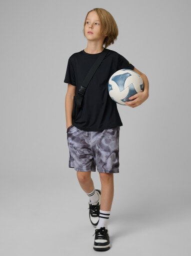  4F JUNIOR Chłopięce spodenki treningowe 4F 4FJWSS26TFSHM1388  szare Szary