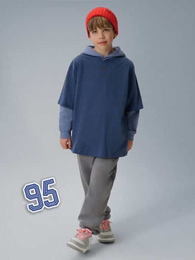  4F JUNIOR Chłopięce spodnie dresowe 4F 4FJRSS26TTROM1733  szare Szary