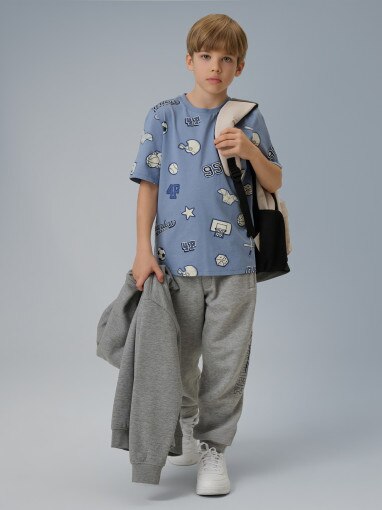  4F JUNIOR Chłopięce spodnie dresowe 4F 4FJRSS26TTROM1733  szare Szary