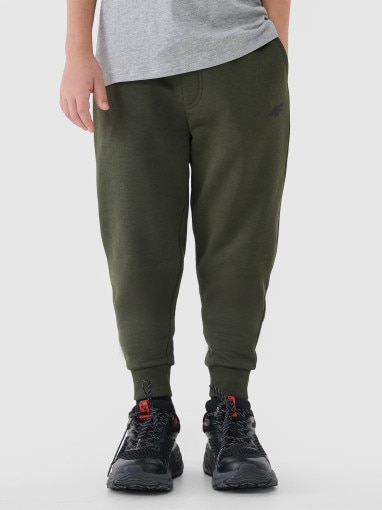 Chłopięce spodnie dresowe 4F 4FJWMM00TTROM0811 - khaki
