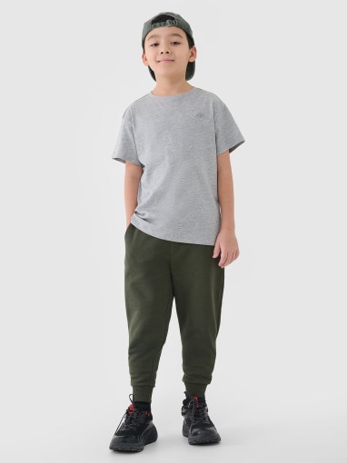 4F JUNIOR Chłopięce spodnie dresowe 4F 4FJWMM00TTROM0811  khaki Khaki
