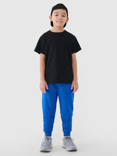 4F JUNIOR Chłopięce spodnie dresowe 4F 4FJWMM00TTROM0811  niebieskie Niebieski