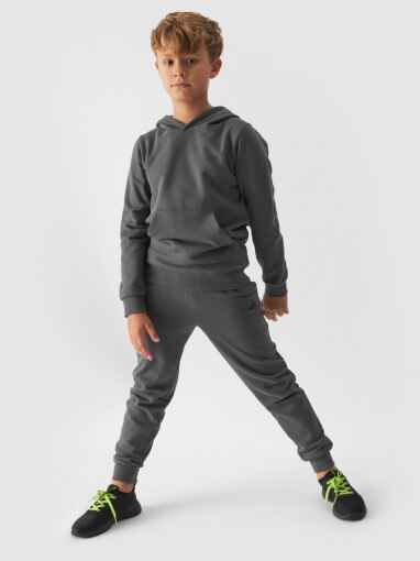 4F JUNIOR Chłopięce spodnie dresowe 4F 4FJWMM00TTROM0811  szare Szary