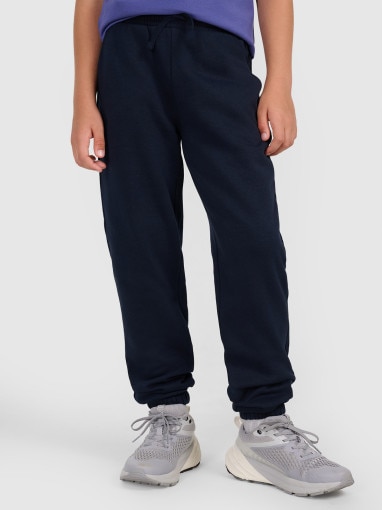 Chłopięce spodnie dresowe joggery 4F 4FJRMM00TTROM1628 - granatowe
