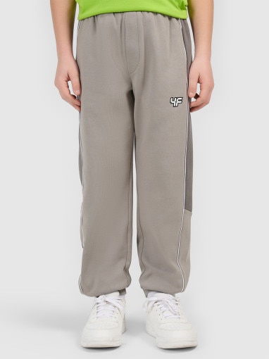Chłopięce spodnie dresowe joggery 4F 4FJRSS26TTROM1873 - szare
