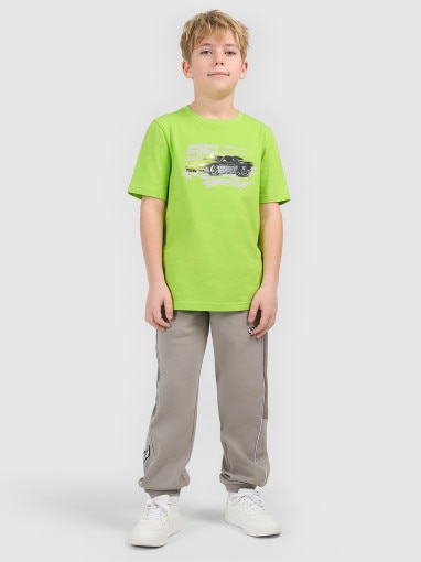  4F JUNIOR Chłopięce spodnie dresowe joggery 4F 4FJRSS26TTROM1873  szare Szary