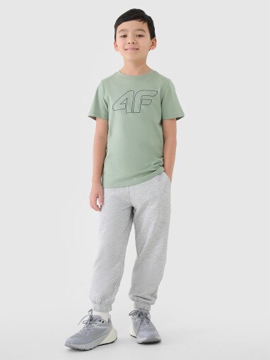 4F JUNIOR Chłopięce spodnie dresowe joggery 4F 4FJWMM00TTROM1188  szare Szary