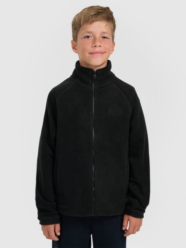 4F JUNIOR Chłopięcy polar rozpinany ze stójką 4F 4FJRAW25TFLEM490 czarny Czarny