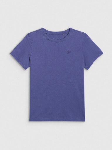 4F JUNIOR Chłopięcy tshirt basic 4F 4FJRAW25TTSHM3260  niebieski Niebieski