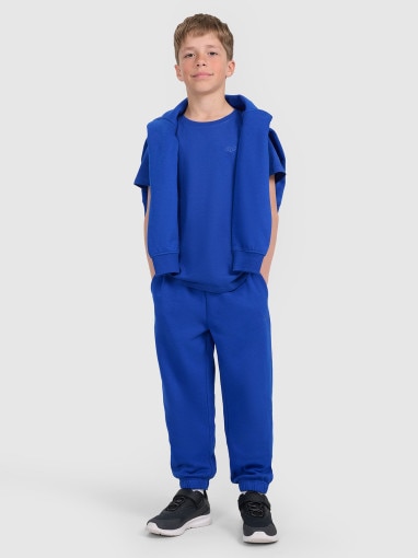 Chłopięcy t-shirt basic 4F 4FJRAW25TTSHM3260 - niebieski