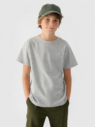 4F JUNIOR Chłopięcy tshirt basic 4F 4FJWMM00TTSHM2330  szary Szary