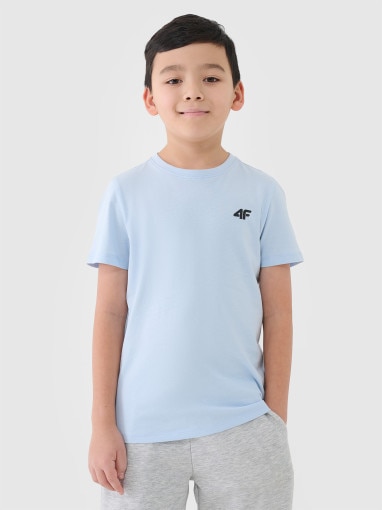 4F JUNIOR Chłopięcy tshirt basic 4F 4FJWSS25TTSHM2178  niebieski Niebieski