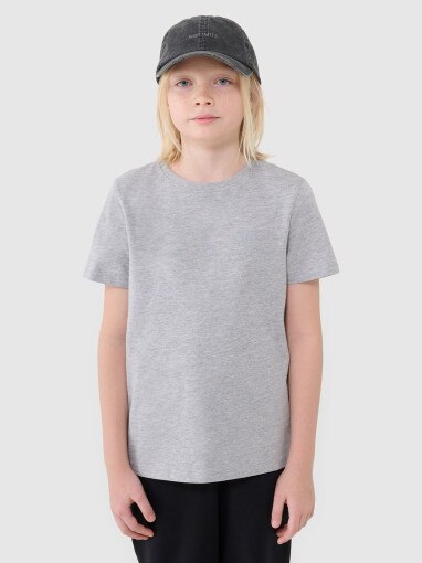 4F JUNIOR Chłopięcy tshirt basic 4F 4FJWSS25TTSHM2178  szary Szary