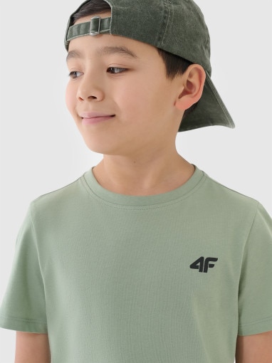 Chłopięcy t-shirt basic 4F 4FJWSS25TTSHM2178 - zielony