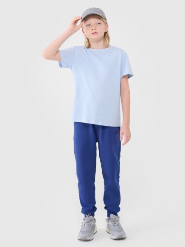 Chłopięcy t-shirt oversize 4F 4FJWSS25TTSHM2324 - niebieski