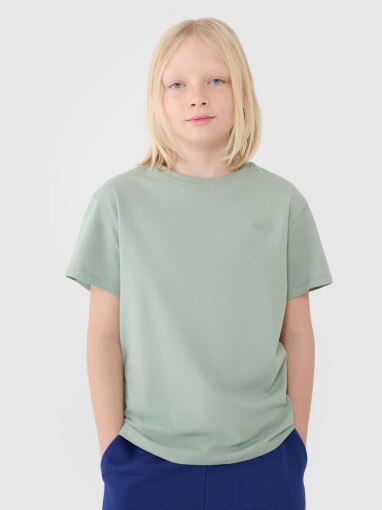 4F JUNIOR Chłopięcy tshirt oversize 4F 4FJWSS25TTSHM2324  zielony Zielony